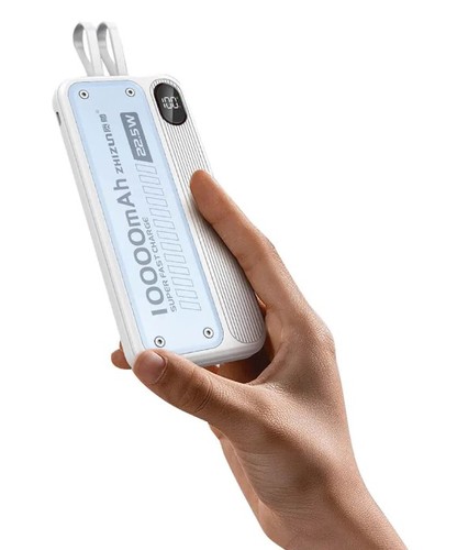 סוללת גיבוי מטען נייד 10000mAh 22.5W עם צג וכבל מובנה SEMICOM ZK-10