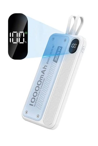 סוללת גיבוי מטען נייד 10000mAh 22.5W עם צג וכבל מובנה SEMICOM ZK-10