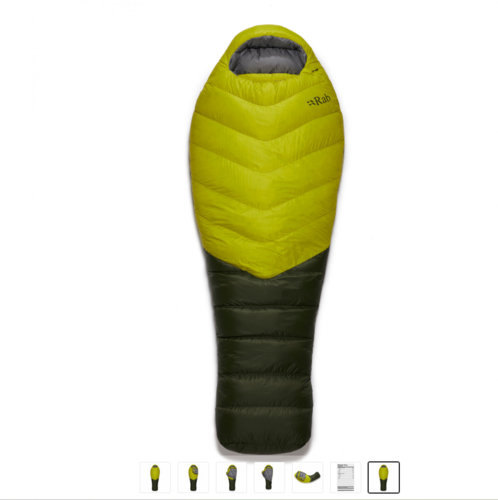 שק שינה פוך אווזים לחורף קר וקיצוני Rab Alpine 800 ירוק