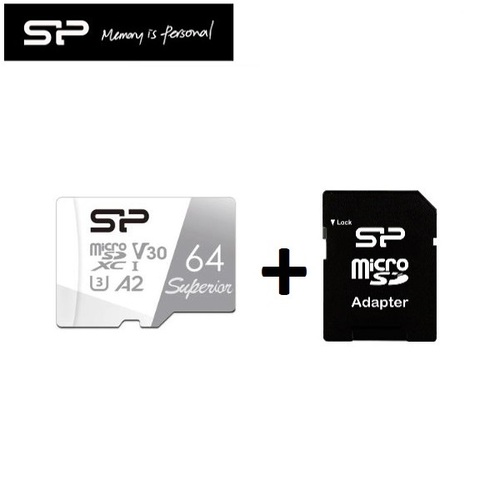 זיכרון Silicon Power SUPERIOR A2 64GB microSD