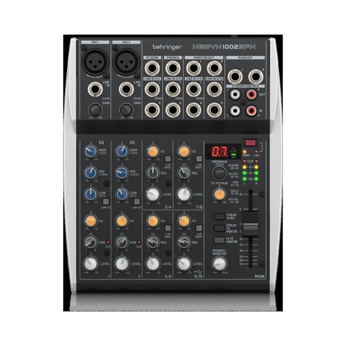 מיקסר אנלוגי מבית Behringer דגם XENYX1002SFX עם מולטי אפקט מובנה וחיבור USB