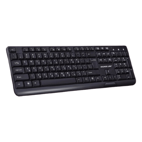 מקלדת חוטית ברוסית KB-889HER SILVER LINE русские буквы