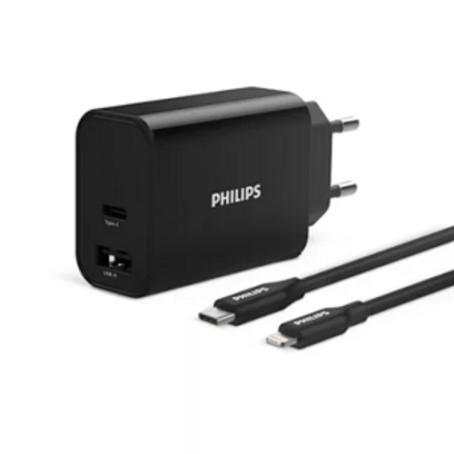 מטען לטלפון+ כבל לאייפון PHILIPS DLP2621L/12 DLP2621L/12