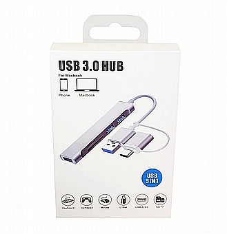 מפצל HUB וקורא כרטיס זכרון - Type-C / USB to 3xUSB3.0 + MicroSD/SD