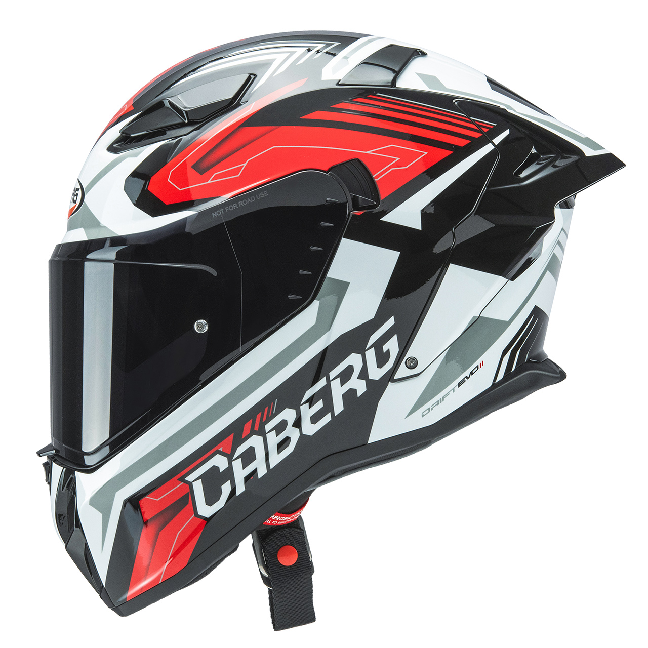 קסדת כביש קאברג דריפט איבו פיברגלס CABERG DRIFT EVO II FIBERGLASS לבן\שחור\אדום