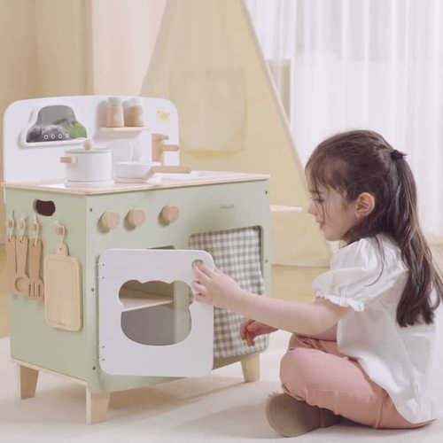 מטבח עץ גדול עם משטח מתקפל + ארון עם וילון ויגה Viga