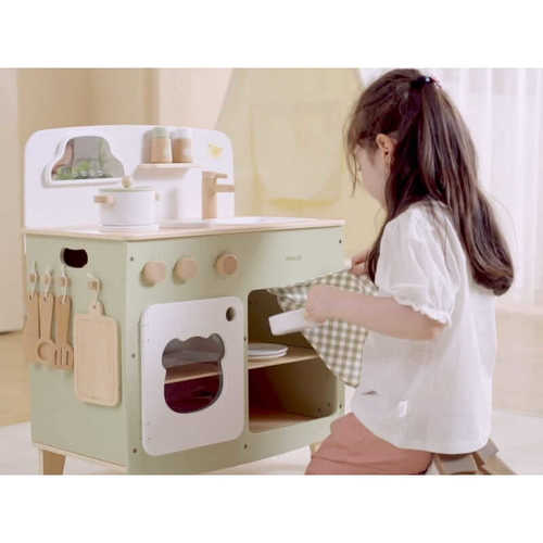 מטבח עץ גדול עם משטח מתקפל + ארון עם וילון ויגה Viga