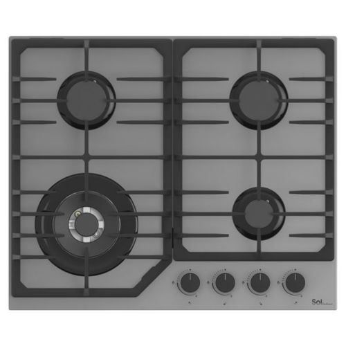 כיריים גז Sol F6GGW-859 זכוכית אפורה