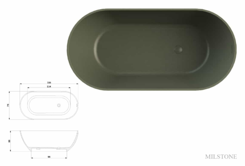 אמבטיית New Cusco קטן ירוק מט 155/75/55 מק