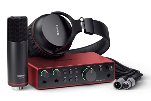 Focusrite Scarlett 2i2 Studio G4 חבילת אולפן
