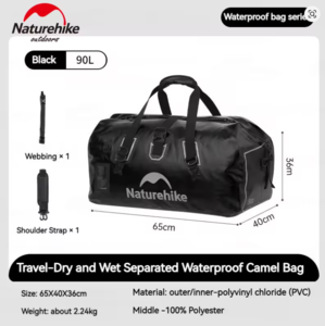 תיק צמידן אטום למים 90 ליטר NATUREHIKE Waterproof IPX7 Bag