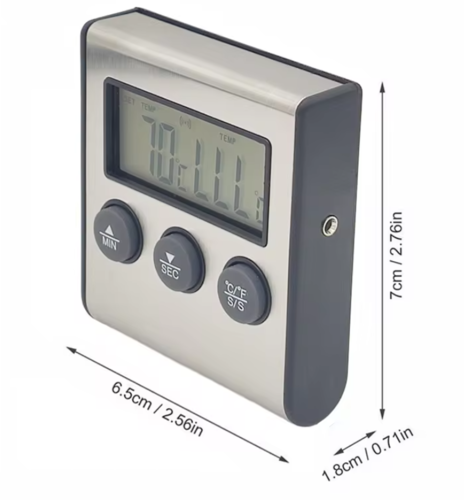 מד חום בישול דיגיטלי למטבח כולל טיימר ונעץ לבשר דגם אלקטרו-טרמו10