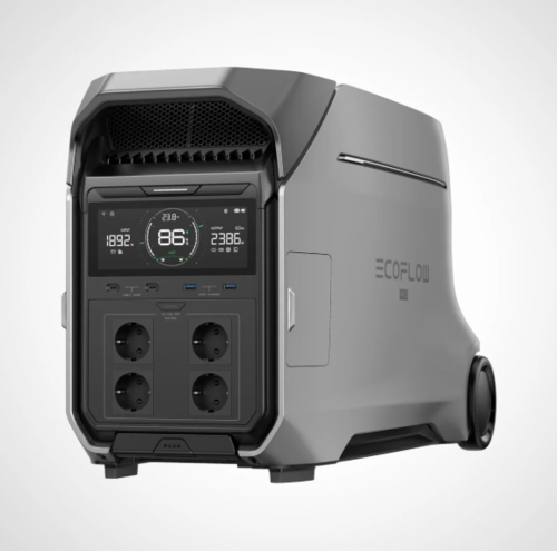 תחנת כח ניידת הכי חזקה ECOFLOW DELTA PRO 3  פלוס 3 פאנלים 400W ותאורה מתנה -אחריות 5 שנים עד לבית