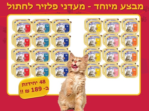 מבצע משתלם! 48 מעדן לחתול פלזיר במחיר מנצח