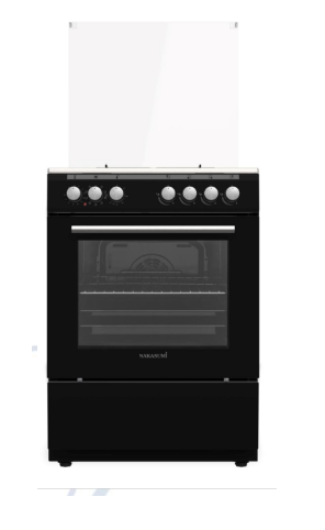 תנור משולב כיריים שחור 60 ס"מ Nakasumi NAK-FSC60-B נאקסומי