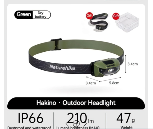 פנס ראש ראש לטיולי צופים ולמטיילים 210 לומינס NATUREHIKE