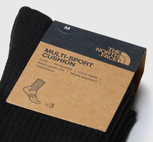 סט 3 גרבי טיולים MULTI SPORT CUSH CREW SOCK 3P שחור - The North Face