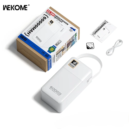  מטען נייד 60,000mAh עם טעינה מהירה ופנס  22.5W USB-C 