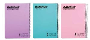 מחברת פוליו ספירלה 2 נושאים פסטל CAMPUS - *משובצת*