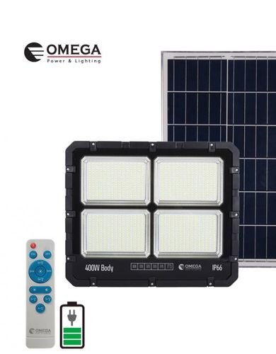 פנס הצפה נטען סולארי HORNET 400W תוצרת OMEGA