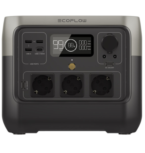 תחנת כוח ניידת אקו פלו EcoFlow 800W-1600W 768Wh דגם River 2 Pro +פאנל סולאלרי מתנה 