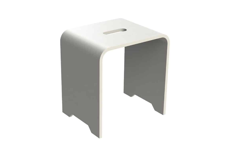 כיסא AVONITE DESIGN למקלחת גדול לבן עם חור 31*38.5*40 מק"ט 819283