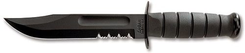 KA-BAR - סכין קאבר פלסים חצי משוננת BLACK FIGHTING 1257