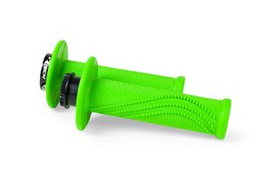 גריפים עם נעילה וידית מצערת רייסטק ירוק - RACETECH LOCK ON WAVE
