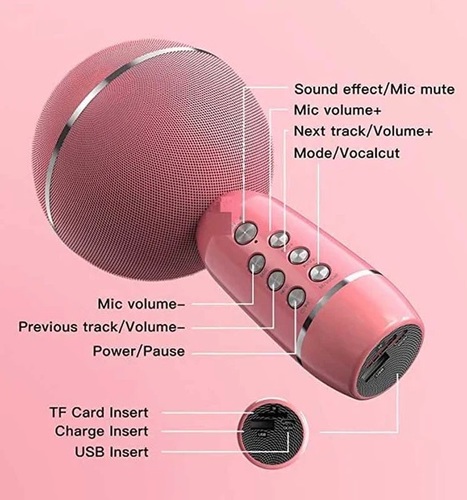 מיקרופון קריוקי הכולל רמקול בלוטוס Lady Mic
