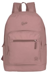 תיק גב אפנתי לנוער עם גב קשיח אורטופדי, ארבע תאי חלוקה, שני תאי בקבוק וקלמר תואם - ורוד עתיק