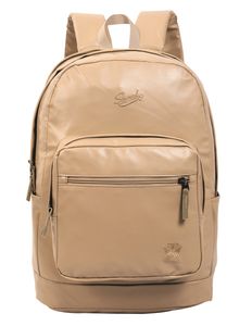 תיק גב אפנתי לנוער עם גב קשיח אורטופדי, ארבע תאי חלוקה, שני תאי בקבוק וקלמר תואם - ברונזה מטאלי