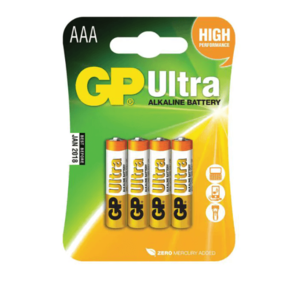 4 סוללות אולטרה אלקליין 1.5V AAA מבית GP