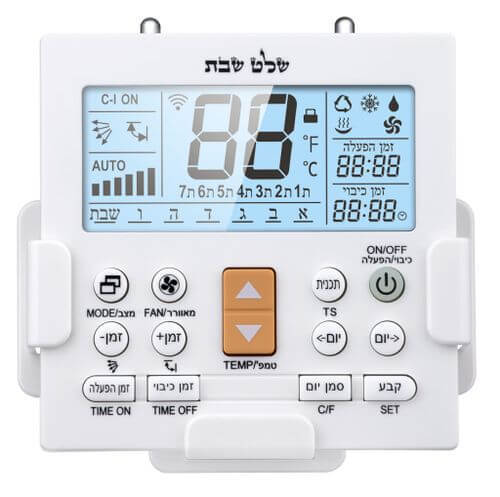 שלט אוניברסלי למזגנים עם 6 תוכניות ליום ומתלה