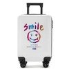 מזוודת הילדים המדהימה SMILE סמיילי לבן טרולי עליה למטוס 51 סמ