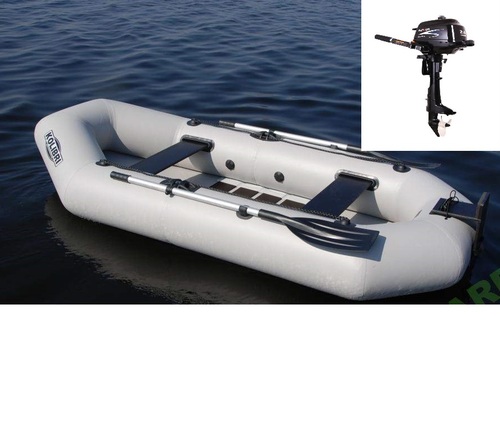 סירה גומי מתנפחת לדייג +מנוע GENOVO 2.6HP KOLIBRI 300