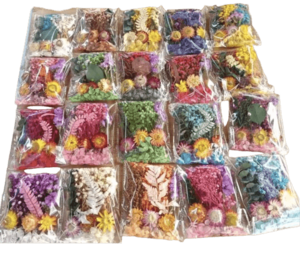 תערובת פרחים מיובשים ליצירה 4 מארזים שונים