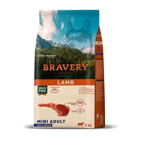 Bravery מזון לכלב בוגר גזע קטן כבש 2 ק״ג ללא דגנים תזונה מאוזנת