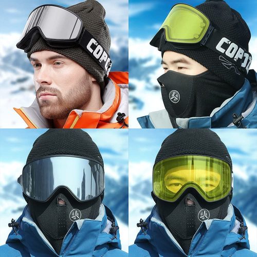 משקפי סקי גוגלס עדשה כפולה 2 אופציות שימוש  SKI GOGGLES