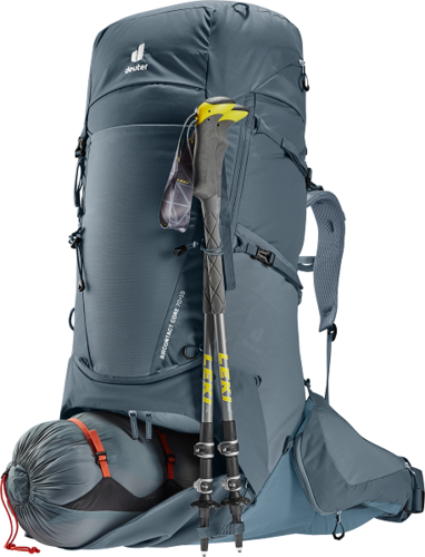 תרמיל מסע לדרום אמריקה - Deuter Aircontact Core 70+10 אפור