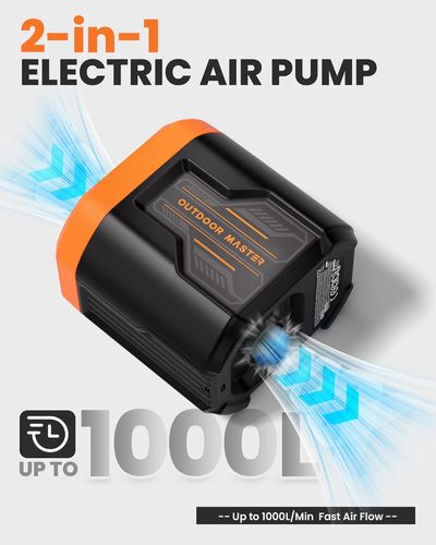 משאבה חשמלית נטענת לניפוח מזרונים וסירות OUTDOOR MASTER