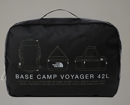 תיק נסיעות BASE CAMP VOYAGER DUFFEL 42L  שחור לבן - The North Face