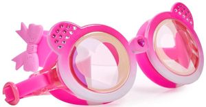 משקפת בריכה מעוצבת לילדים 100% סיליקון עם הגנת UV ומונע אדים - חיבוק דוב ורוד (גיל 3+) 