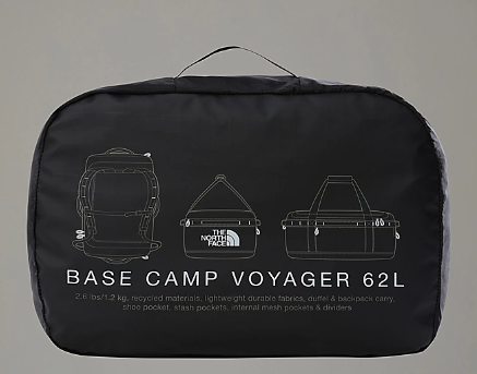 תיק נסיעות BASE CAMP VOYAGER DUFFEL 62L  שחור לבן - The North Face