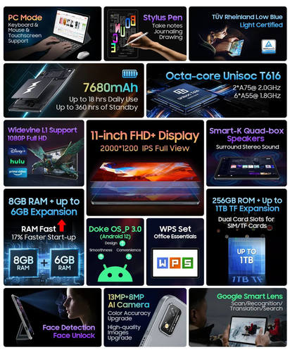 טאבלט Blackview Tab 16 256GB 8GB RAM LTE