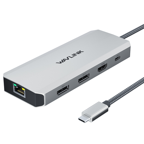 תחנת עגינה Wavlink WL-UMD306 USB-C Triple Display 12-in-1 - טעינה 85W PD ורשת 2.5G