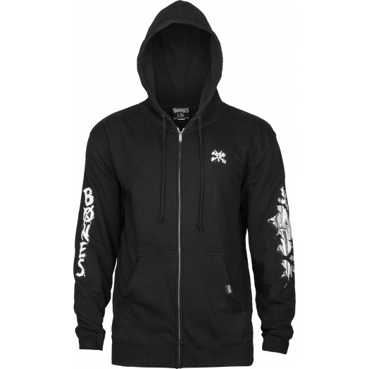 Bones Wheels Shred Zip Sweatshirt Black
