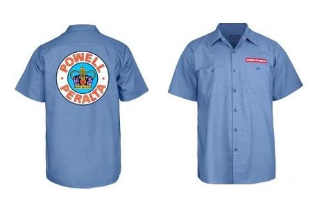 Powell-Peralta Skateboard Skeleton Work Shirt Blue-S