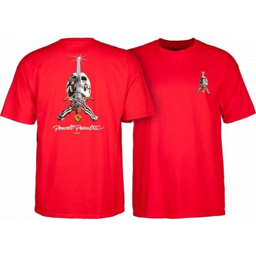 Powell Peralta Skull & Sword T-shirt - Red-S