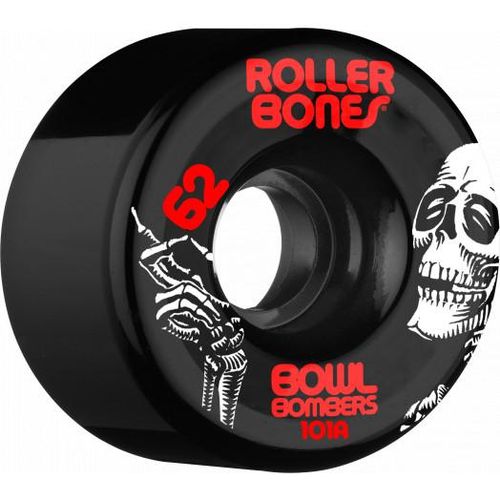 גלגלים לגלגליות Rollerbones Bowl Bombers Wheels Black 62mm 101A 8pk