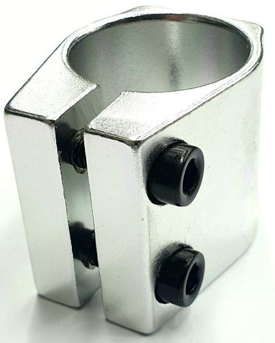 Grit Double Clamp 31.8mm Anodized Silver
